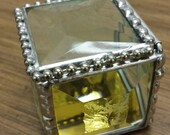 Faceted Clear Jewel Top Engagement Ring Box, Beveled Jewelry Box, Keepsake, Unique and Beautiful A Great Gift Order Early
