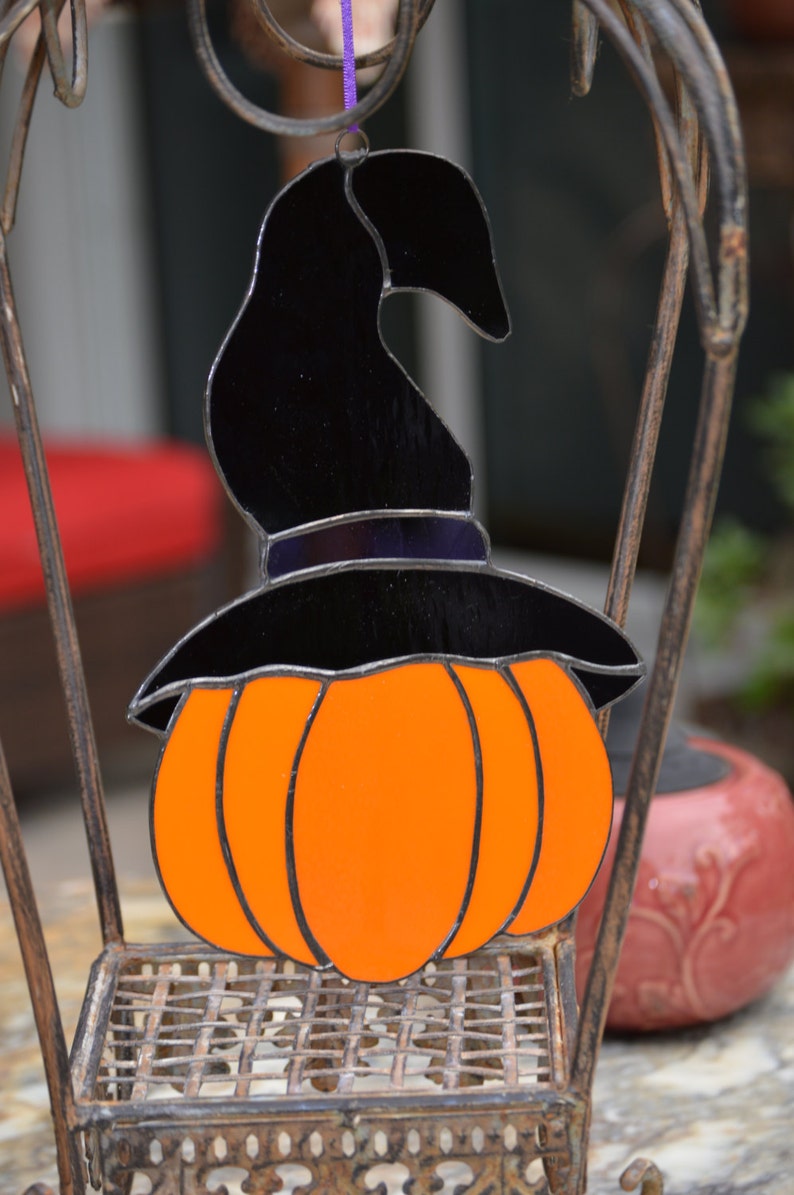 Celebrate Awesome Pumpkin Suncatcher, Make Someone Very Happy with Him 10 1/2 L and 7 1/2 W, Free Shipping for the Holidays image 4