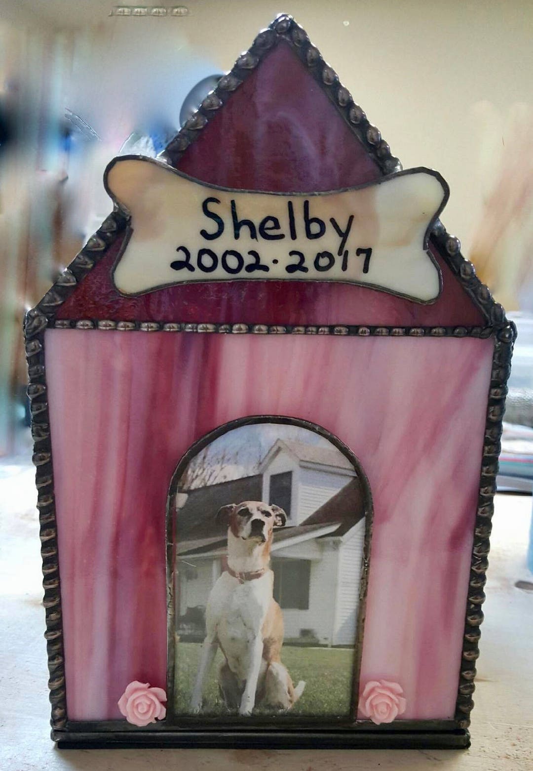 PET CREMATION BOX, Custom Handmade, Stained Glass Personalized