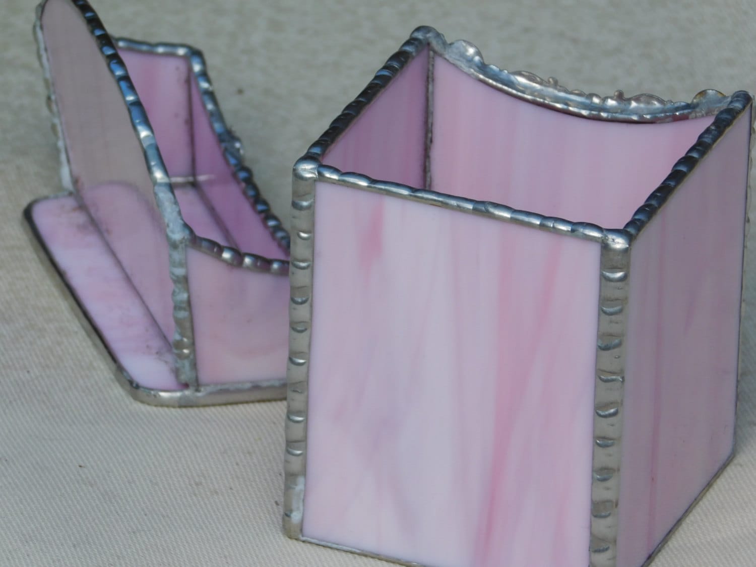 Female Executive Desk Set, Card Holder & Pen/pencil Holder, Handmade