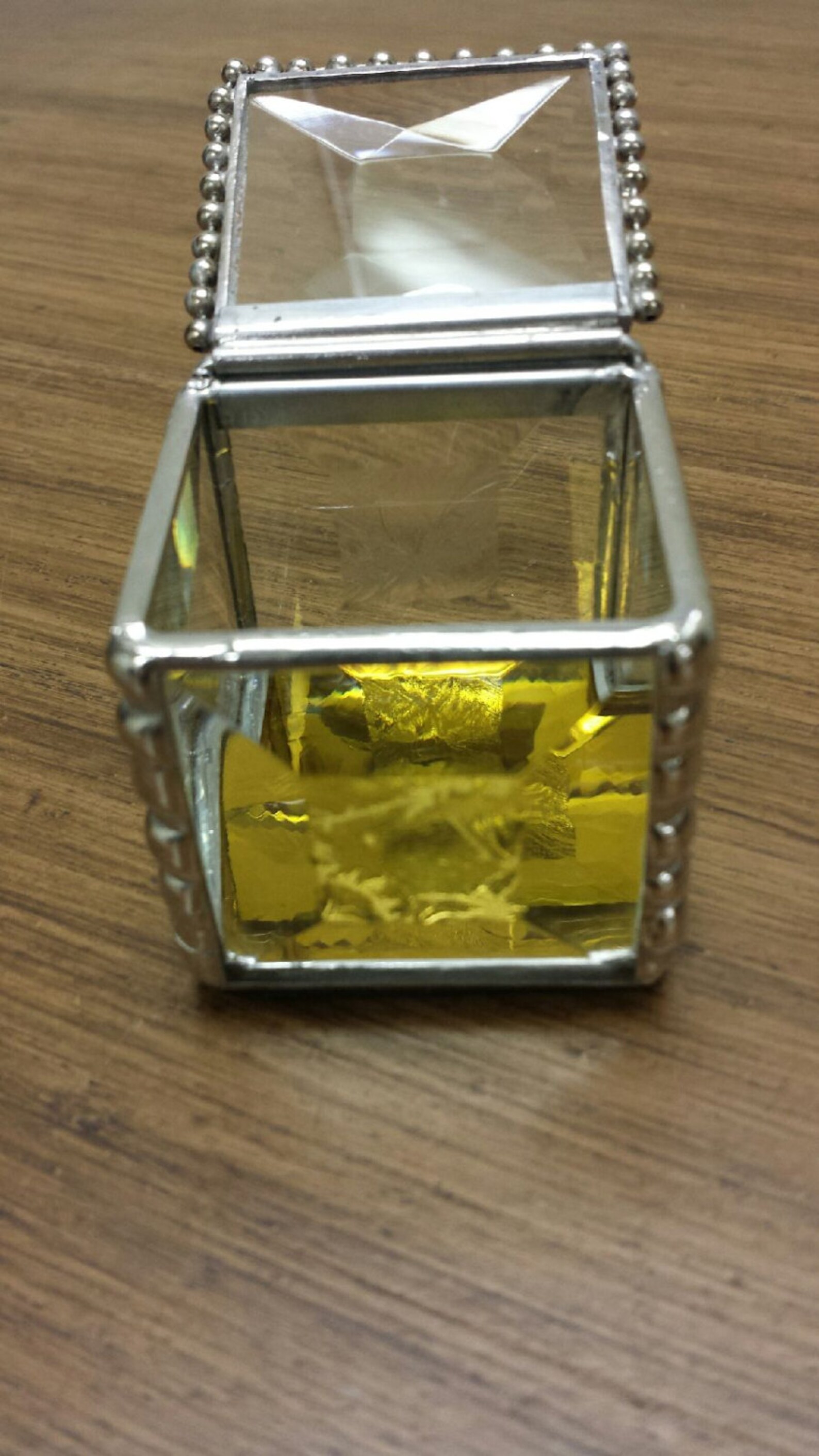 Faceted Clear Jewel Top Engagement Ring Box Beveled Jewelry Etsy