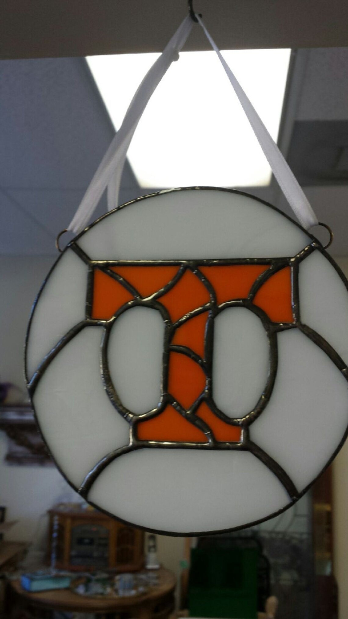 University of Tennessee Round Stained Glass Window Panel Team Etsy