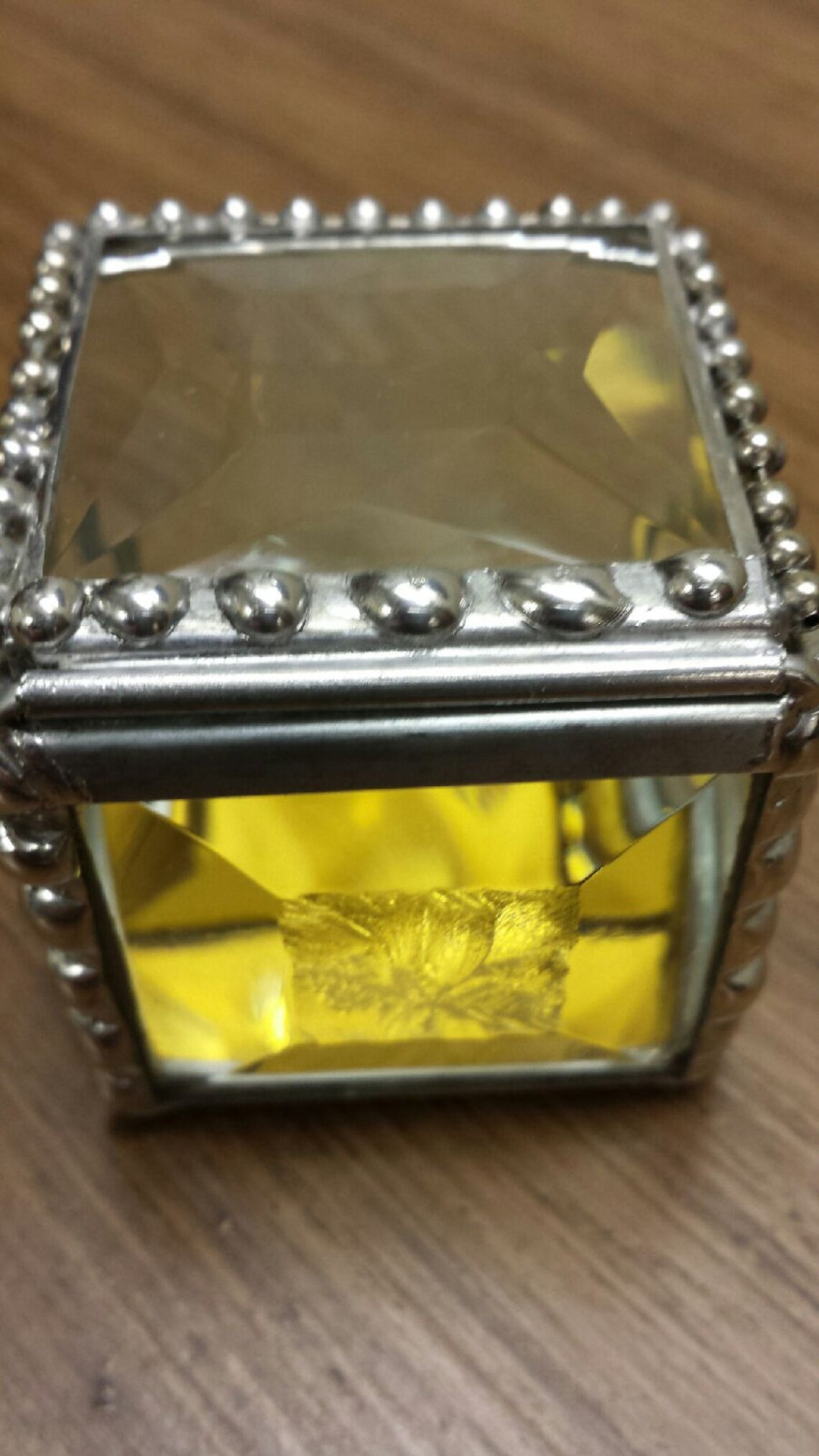 Faceted Clear Jewel Top Engagement Ring Box Beveled Jewelry Etsy