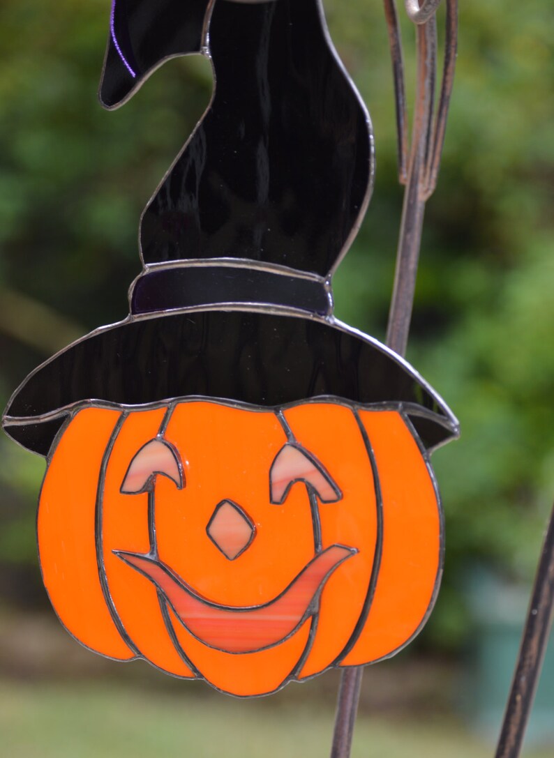 Celebrate Awesome Pumpkin Suncatcher, Make Someone Very Happy with Him 10 1/2 L and 7 1/2 W, Free Shipping for the Holidays image 1