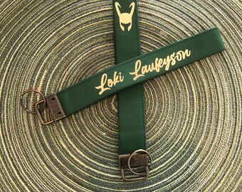 Loki Laufeyson Helmet Marvel Wristlet Key Fob Lanyard Keychain Green