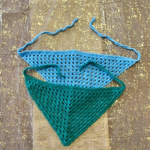 Aqua and Blue Crochet Bananda Witchy Boho