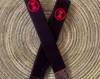 Black Widow Marvel Cotton Key Fob Keychain Wristlet Lanyard