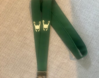 Loki Green Long Neck Lanyard, Key Holder, Badge Holder, Gift For Marvel Fans
