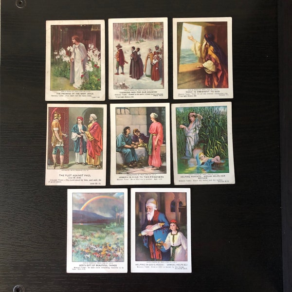 Antique Lesson Picture Cards Bible Etsy