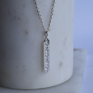Bar necklace, chunky chain necklace, layering necklace, geometric, pendant, recycled silver, art deco, jewellery, eco silver, minimal