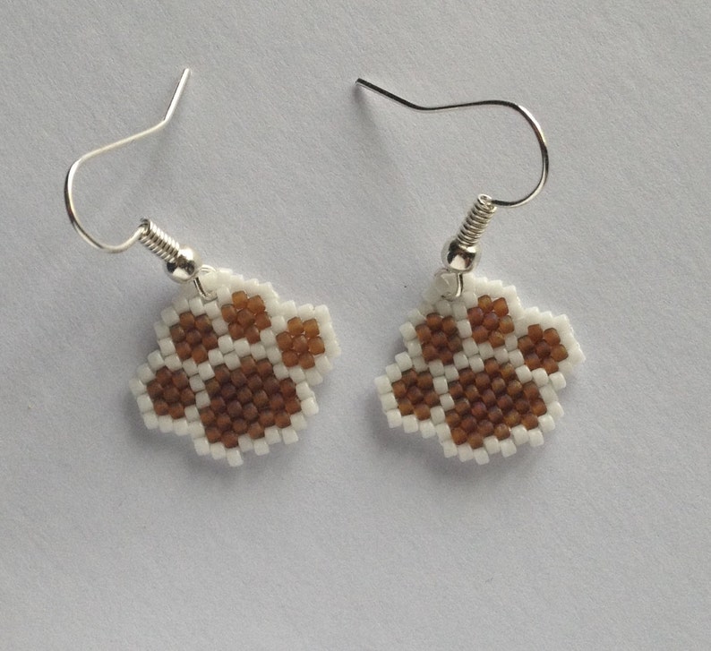 Beaded Pawprint Earrings Paw Print Jewellery Bead Jewelry Etsy