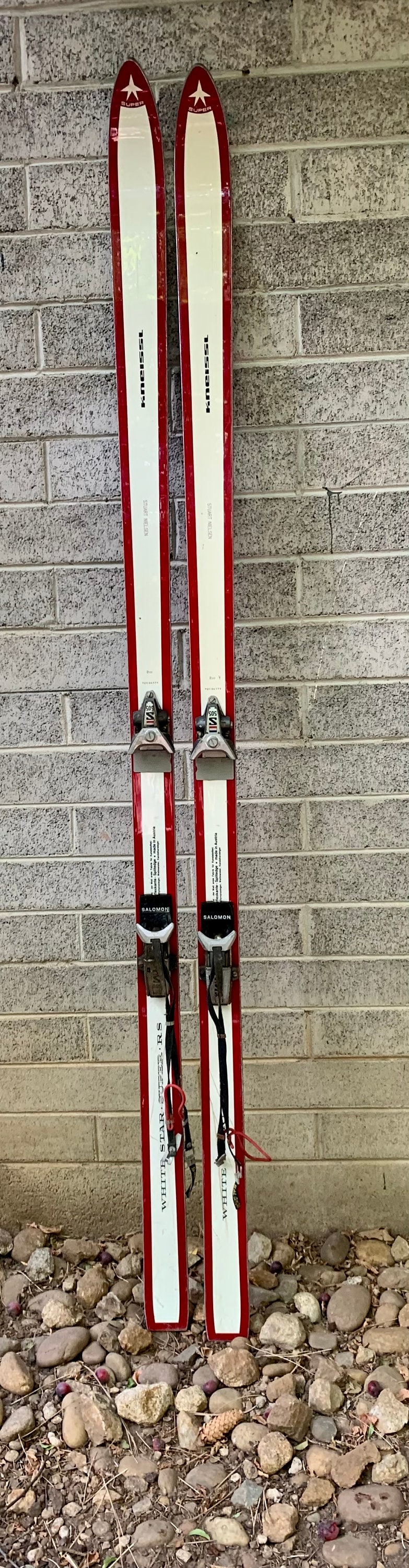 Vintage Kneissl White Star Super RS Skis With SALOMON Bindings 200