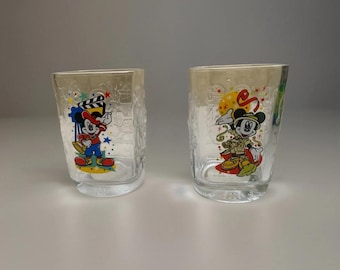 Vtg 2000 Walt Disney Glasses Magic Kingdom Epcot McDonald Celebration Mickey