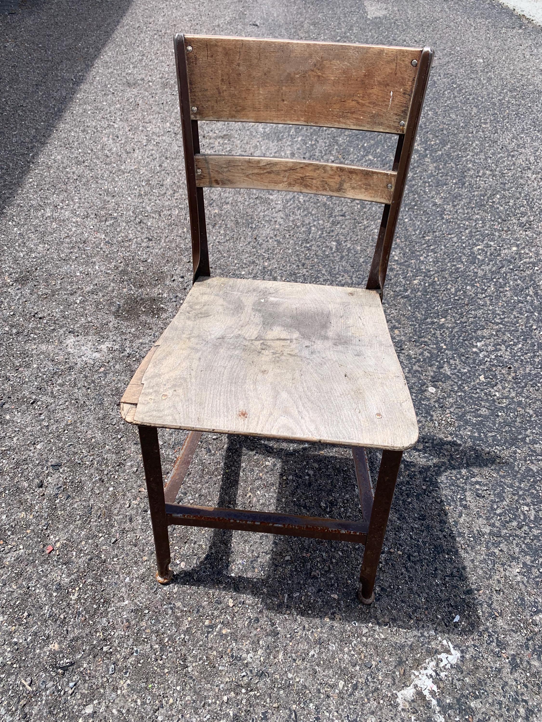 1930s DO/MORE・INDASTORIAL CHAIR USA Tansad Vintage 1930s Industrial Factory Chair - Hemswell Antique