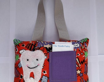 Tooth Fairy Pillow/Superhero/Orange and Purple