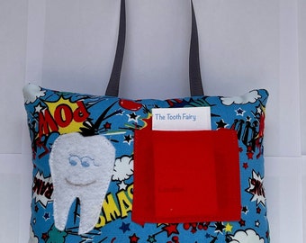 Tooth Fairy Pillow/Superhero/Blue and Red