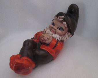 Vintage Lazing Gnome Statue Garden Decor Plant Accessories Hand Painted Ceramic Lazy Gnomes