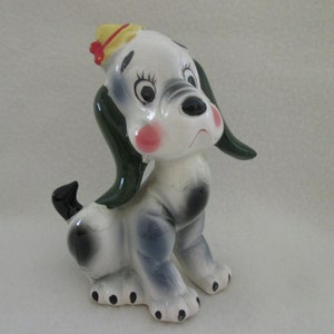 Vintage Anthropomorphic St Bernard Figurine, Alpine Hat Decor