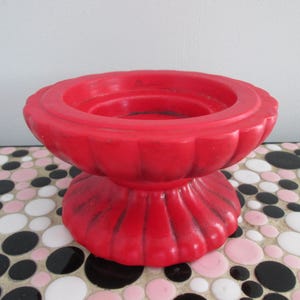 Vintage Ornate Red Ceramic Multi Fit Pedestal Candle Holder Pillar Candle Holder