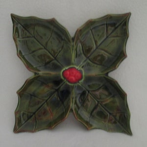 Vintage Holland Mold Holly Leaves and Holly Berry Plate Christmas Plate Christmas Decor