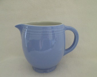 Vintage Hall China Water Jug Cadet Blue 5 Band Water Jug Water Pitcher