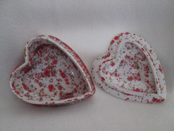 Vintage Heart Shaped Drip Glazed Ceramic Lidded C… - image 10