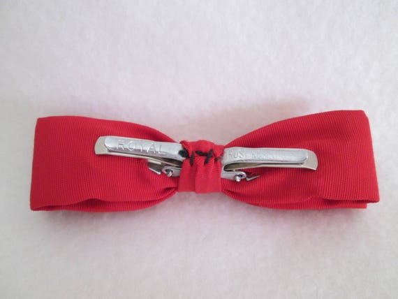 Vintage Royal Boys Clip On Bow Tie Navy Blue Bow … - image 9