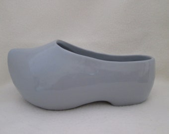 Vintage Frankoma Pottery Large Blue Dutch Shoe Planter Vase Shoe Planter Shoe Vase Frankoma 913