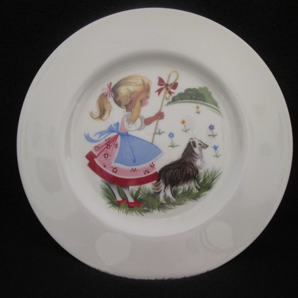 Vintage Pickard China Little Bo Peep Has Lost Her Sheep Childs Plate Nursery Rhyme Plate Hand Decorated