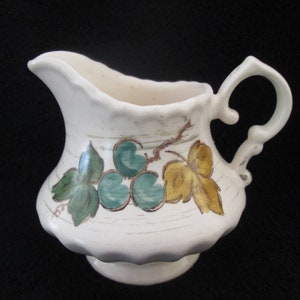 Vintage Metlox Vernon Ware Creamer Vineyard Pattern Grapes and Leaves California Made Fall Decor image 1