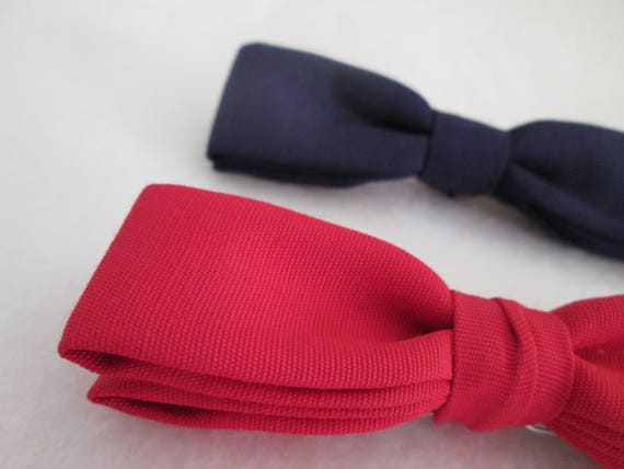 Vintage Royal Boys Clip On Bow Tie Navy Blue Bow … - image 5