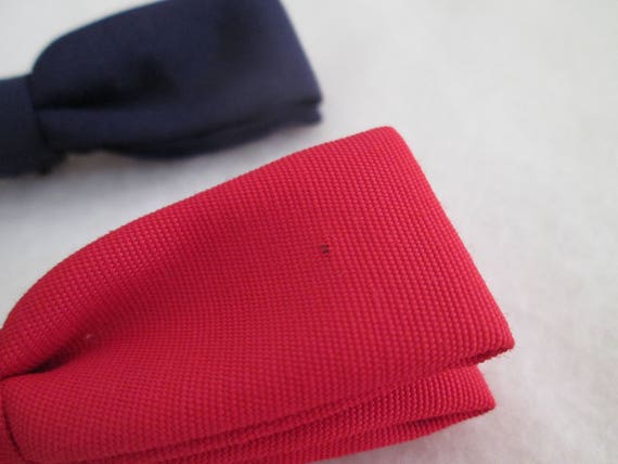 Vintage Royal Boys Clip On Bow Tie Navy Blue Bow … - image 7