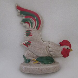 Vintage Rooster Wall Pocket Rooster Wall Vase Table Top Rooster Planter Rooster Decor Farmhouse Decor Ceramic Pottery