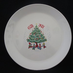 Vintage Johnson Brothers Christmas Plate: Berggren God Jul Scandinavian Dinnerware