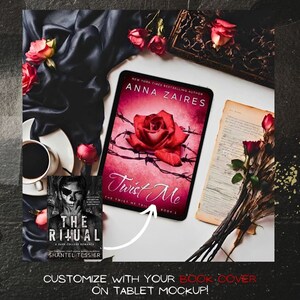 10 Bookish Dark academia zdjęcie do posta na Facebooku bookstagram, makieta książki powieści, szablony książek w mediach społecznościowych na tablety Ipad, autor i bloger