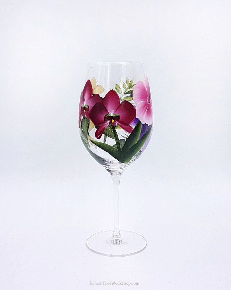 Hawaiian Tropical Hand Painted Wine Glasses Set of 2 Island Etsy