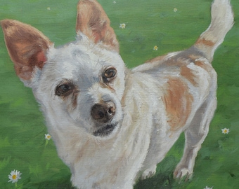 Pet portrait custom dog portrait - oil painting on canvas.  50% DEPOSIT. Handmade Custom pet portrait.