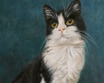 Custom cat portrait, Pet portrait, Cat painting - oil painting on canvas. 50% DEPOSIT. Handmade Custom pet portrait.