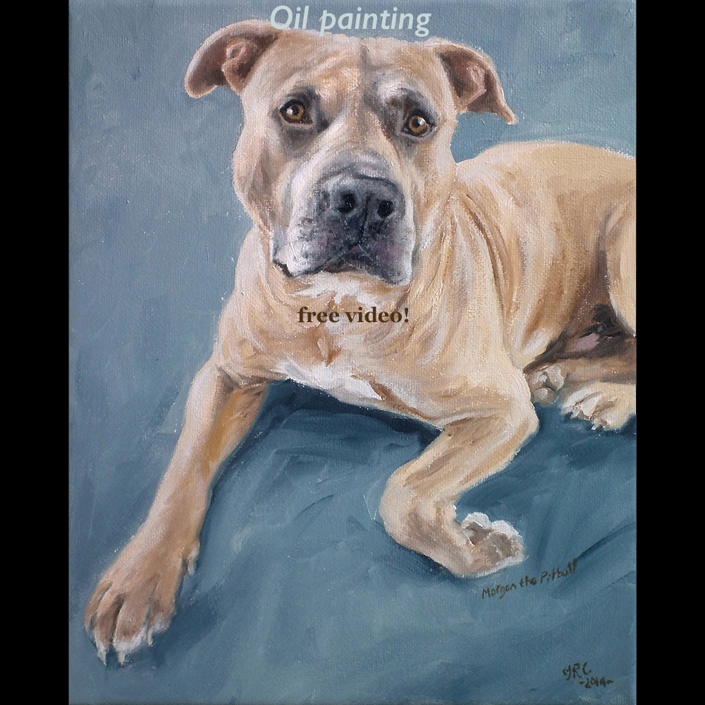 Pet Portrait Custom Dog Portrait - Oil Painting on Stretched Canvas ...