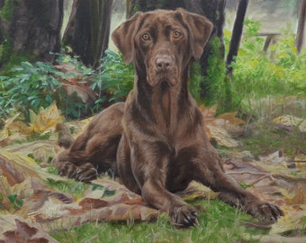 Pet Painting, Dog portrait, Pet portrait, Dog Art - oil painting on canvas.  50% DEPOSIT. Handmade Custom pet portrait.