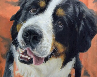 Custom Dog portrait, Pet portrait, Dog Painting, Dog Art - oil painting on canvas.  50% DEPOSIT. Handmade Custom pet portrait.