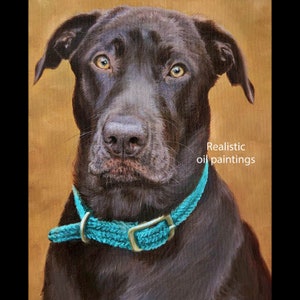 Custom pet portraits, custom dog portrait oil painting on canvas. 50% DEPOSIT. Handmade Custom pet portrait. Fathers Day Gift. image 5