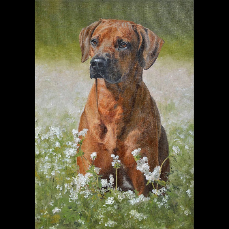 Custom pet portraits, custom dog portrait oil painting on canvas. 50% DEPOSIT. Handmade Custom pet portrait. Fathers Day Gift. image 8