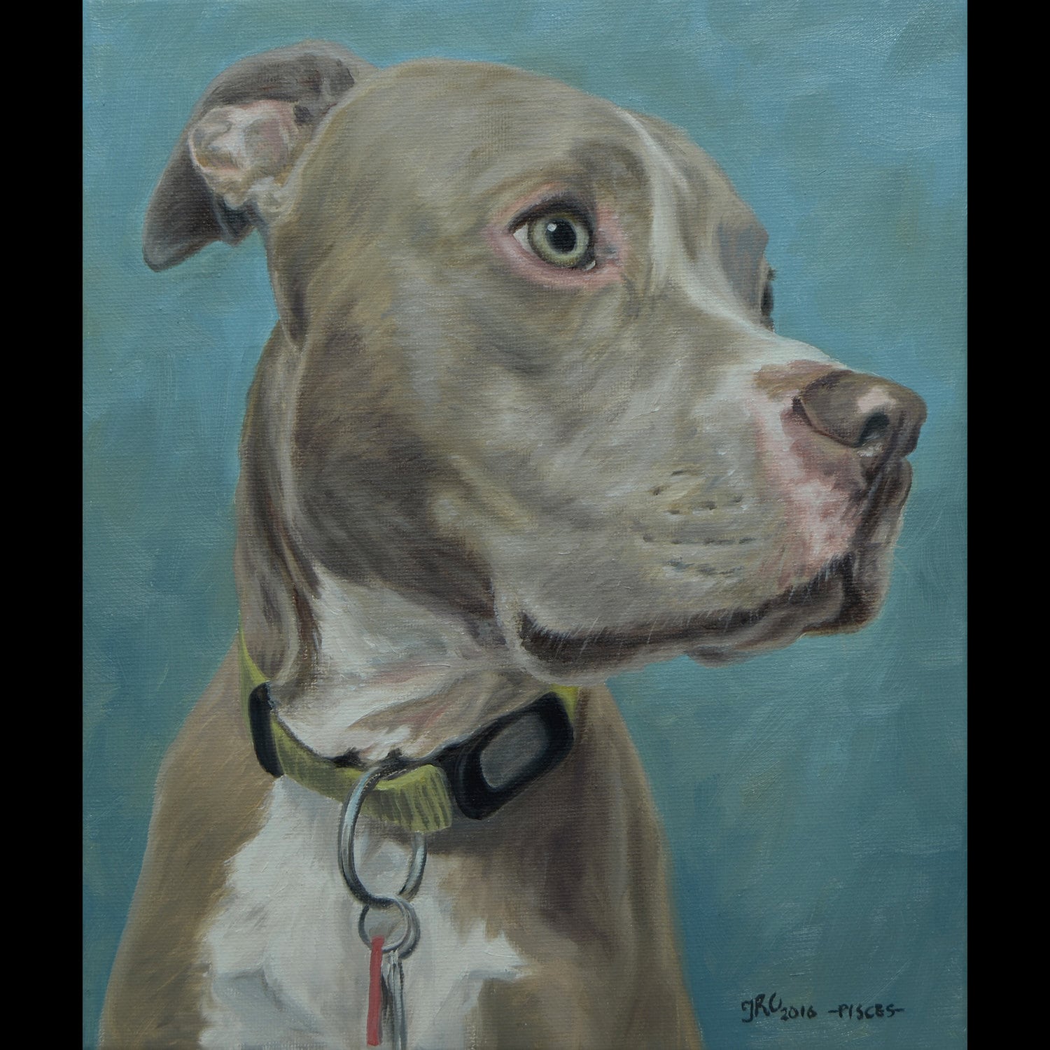Pet Portrait Custom Dog Portrait - Oil Painting on Stretched Canvas ...