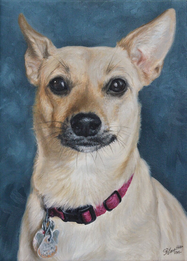 Dog painting ON CANVAS 50/% DEPOSIT Custom dog portrait Handmade Custom pet portrait. Pet portrait