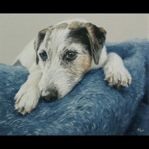 Portrait d&#39;animal de compagnie personnalisé, Jack Russell, portrait de chien, peinture de chien, peinture à l&#39;huile sur toile. Acompte de 50 %. Portrait d&#39;animal de compagnie personnalisé fait main.