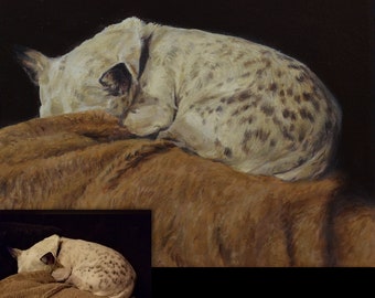 Custom pet portraits painting, Dog Portraits, Dog Painting - oil painting on canvas.  50% DEPOSIT. Handmade Custom pet portrait.
