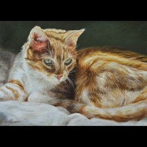 Cat portrait painting Custom cat protrait Cat Pet gift Cat art Cat lover Cat lover gift Pet memorial Fathers Day image 5