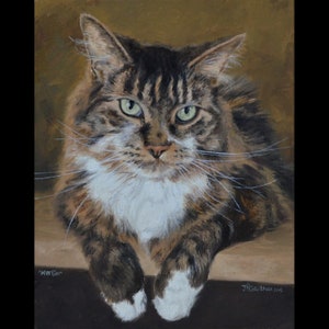 Cat portrait painting Custom cat protrait Cat Pet gift Cat art Cat lover Cat lover gift Pet memorial Fathers Day image 10