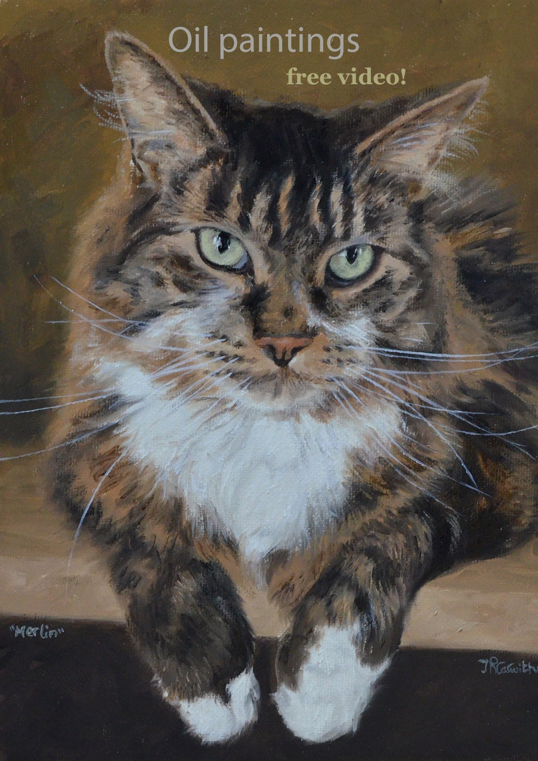 Tabby cat Custom cat painting Cat Portrait Handmade Custom pet portrait. 50% DEPOSIT Cat Painting oil painting on canvas